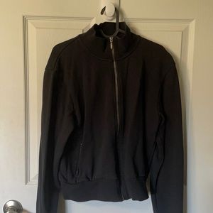 Zyia zip up black sweatshirt